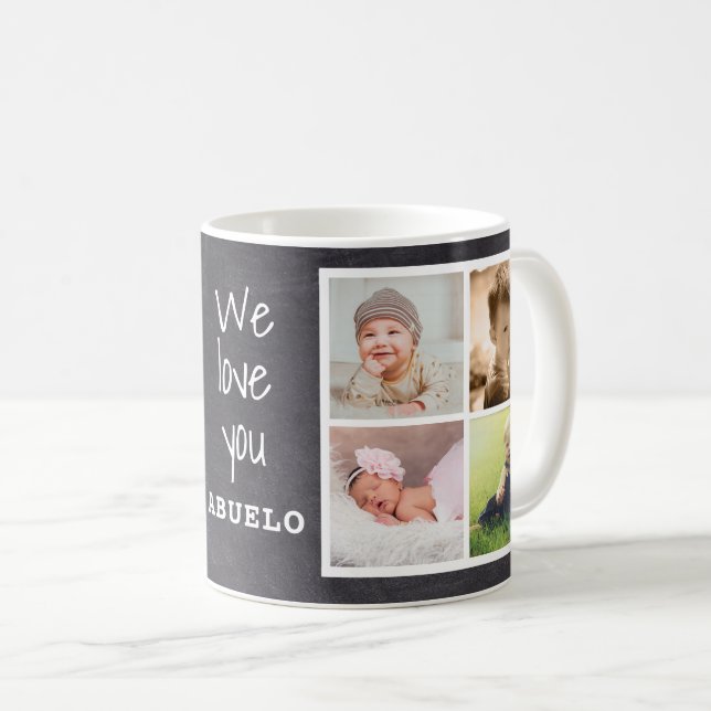 Rustic Chalkboard Love You Abuelo 8 Photo  Coffee Mug (Front Right)