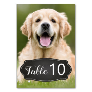 Rustic Chalkboard Modern Photo Wedding Table Number