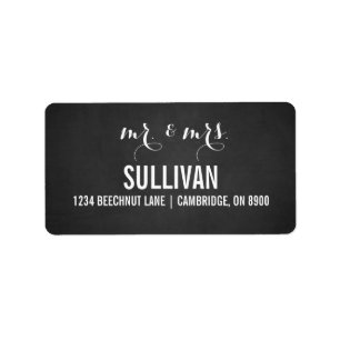 Rustic Chalkboard Mr. & Mrs. Script Address Labels