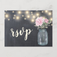 Rustic Chalkboard Peony Floral Mason Jar | RSVP