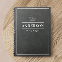 Rustic Chalkboard Personalised Family Recipe Book