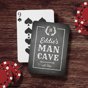 Rustic Chalkboard Personalised Man Cave Playing Cards