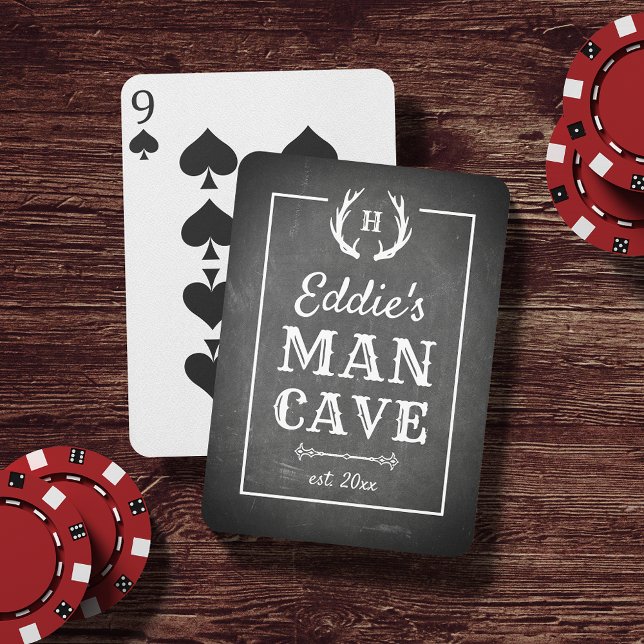 Rustic Chalkboard | Personalised Man Cave Playing Cards (Creator Uploaded)