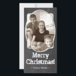 Rustic Chalkboard Photo Christmas Card<br><div class="desc">This rustic Christmas or holiday card features a charming design of old chalkboard and a rough frame. The easy template allows you to upload your own photo.</div>