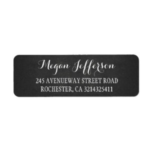 rustic chalkboard return address label