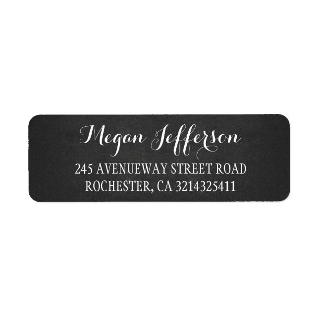 rustic chalkboard return address label (Front)