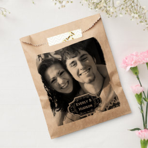 Rustic Chalkboard Vintage Folk Art Thank You Favour Bag