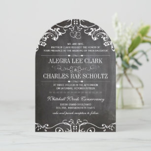 Rustic Chalkboard Vintage Typography Invitation