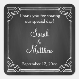 Rustic Chalkboard Wedding Favour Stickers