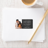 Rustic Chalkboard Wedding Photo Return Address
