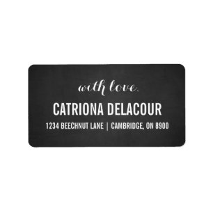 Rustic Chalkboard With Love Script Address Labels