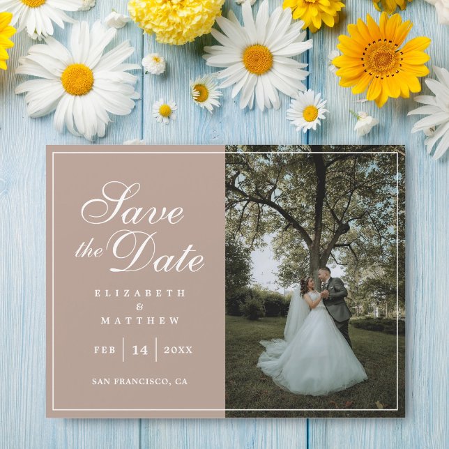 Rustic Champagne Wedding Picture Save The Date (Creator Uploaded)