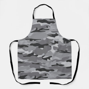 Rustic Charcoal Black and Gray Camo Pattern Apron