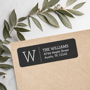 Rustic Charcoal Custom Monogram Return Address Label