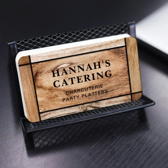 Rustic Charcuterie Board QR Code Business Card (Creator Uploaded)