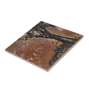 Rustic Charm Abstract Print Ceramic Tile