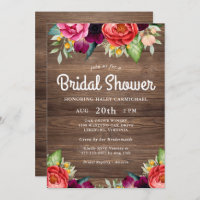 Rustic Charm Barnwood Floral Bridal Shower