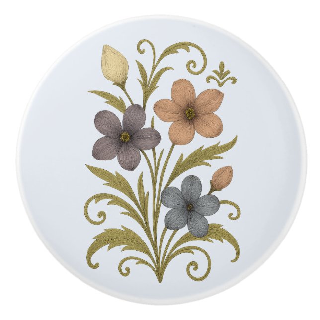 Rustic Charm Ceramic Handle Knob (Front)
