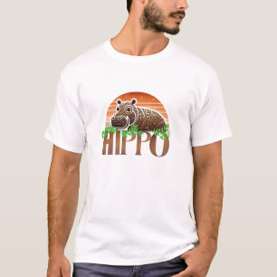Rustic Charm Hippo Graphic T-Shirt