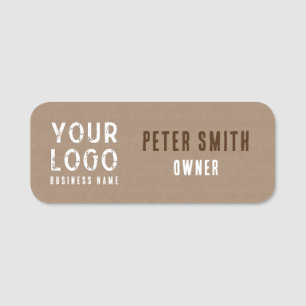 Rustic Charm Kraft Paper Business Logo Name Title Tag