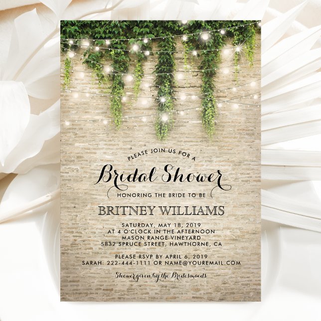 Rustic Chateau Stone Church Wedding Bridal Shower Invitation (Creator Uploaded)