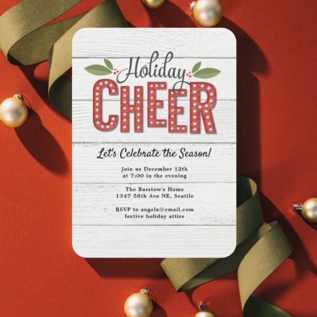 Rustic Cheer Holiday Party Invitation (Creator Uploaded)