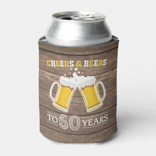 Rustic Cheers and Beers to 60 Years Can Cooler