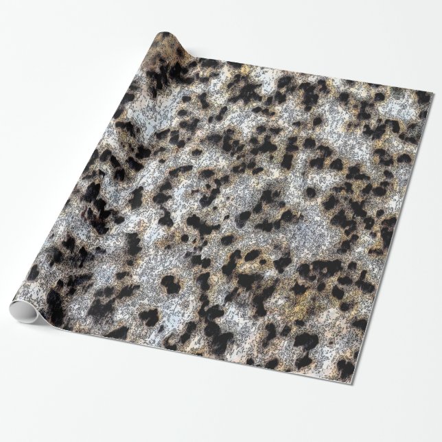 Rustic Cheetah Print Design Wrapping Paper (Unrolled)