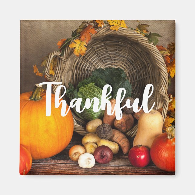 Rustic Chef's Table Bountiful Harvest Thankful Magnet (Front)