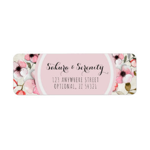 Rustic Cherry Blossom Sakura Return Address Label