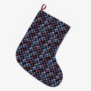 Rustic chess in the form of crossed scratches large christmas stocking