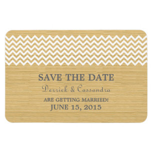 Rustic Chevron Save the Date Magnet, Ivory Magnet