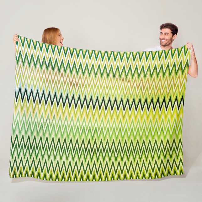 Rustic Chevron Zigzag Pattern Fleece Blanket (In Situ)