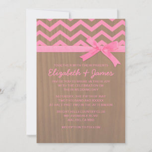 Rustic Chevron Zigzag Wedding Invitations