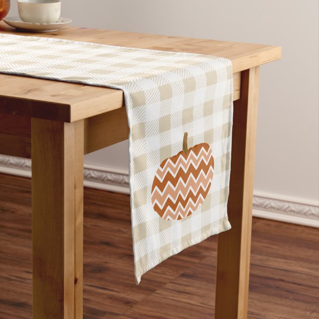 Rustic Chevrons Pumpkins Long Table Runner (In Situ)