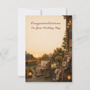 Rustic Chic Americana Wedding Greeting card