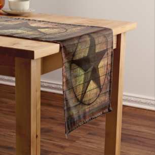 rustic chic barn wood texas star western wedding short table runner
