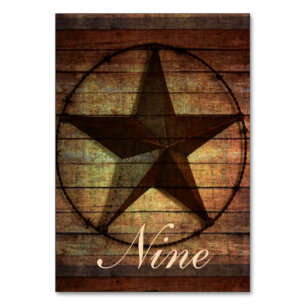 rustic chic barn wood texas star western wedding table number