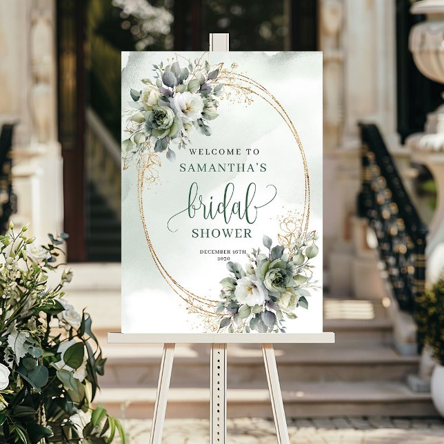 Rustic Chic Botanical Bridal Shower Welcome Sign (Rustic Chic Botanical Bridal Shower Welcome Sign)