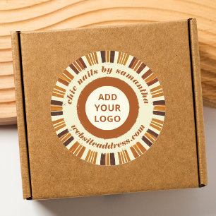 Rustic Chic Business Logo Nail Salon  Classic Round Sticker