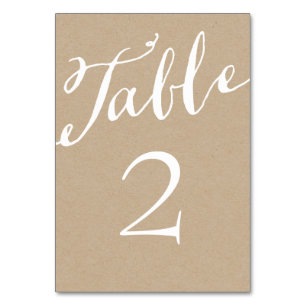 Rustic Chic Calligraphy Table Numbers