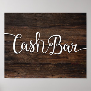 Rustic Chic CASH BAR Sign Print
