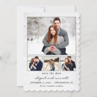 Rustic Chic Collage Wedding Save The Date Card
