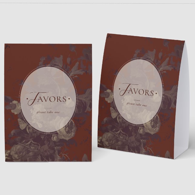 Rustic Chic Elegant Typography Terracotta Favours (Front/Back)