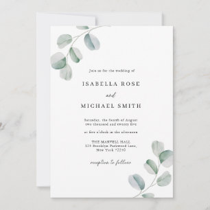 Rustic Chic Eucalyptus Wedding Invitation
