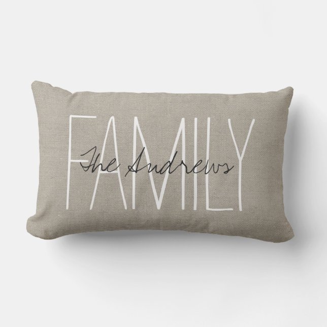 Rustic Chic Family Monogram Outdoor Cushion (Front)