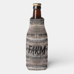 rustic chic FARM LIFE in script Bottle Cooler