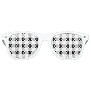 rustic chic farmhouse black  white buffalo plaid retro sunglasses