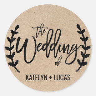 Rustic Chic Faux Kraft Wedding Envelope Seals