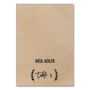 Rustic Chic Faux Kraft Wedding Escort Place Cards